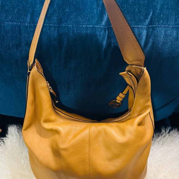 Halston Heritage Tan Pebbled Leather Hobo Bag - Picture 3 of 9